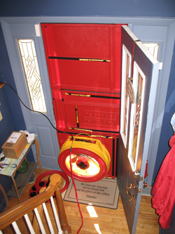 Blower door test for Lexington homes